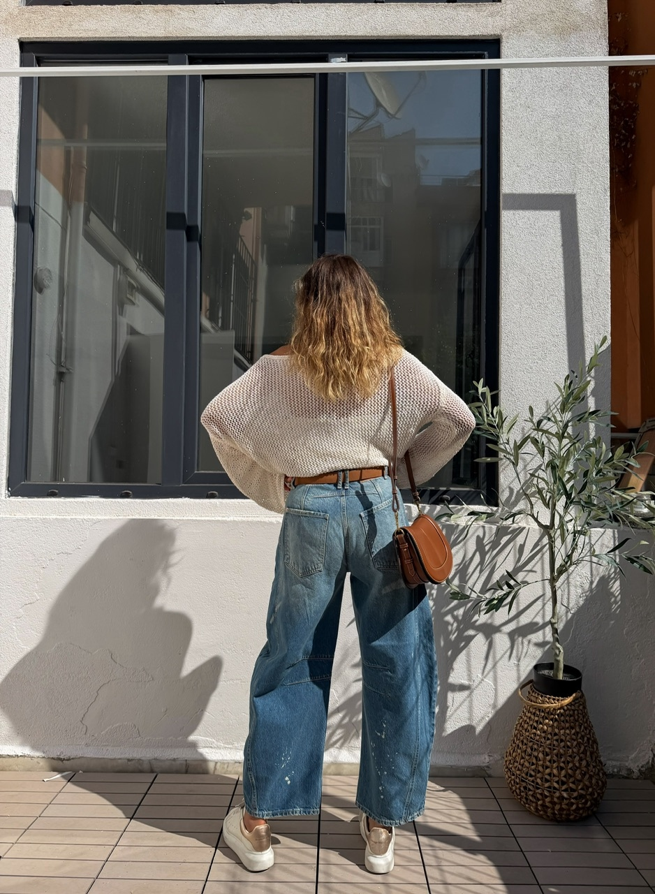 Mavi Eskitme Balon Orijinal Jean