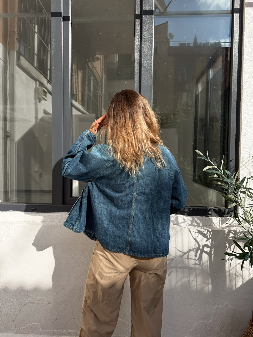 Mavi Geniş Cepli Oversize Orijinal Kot Ceket