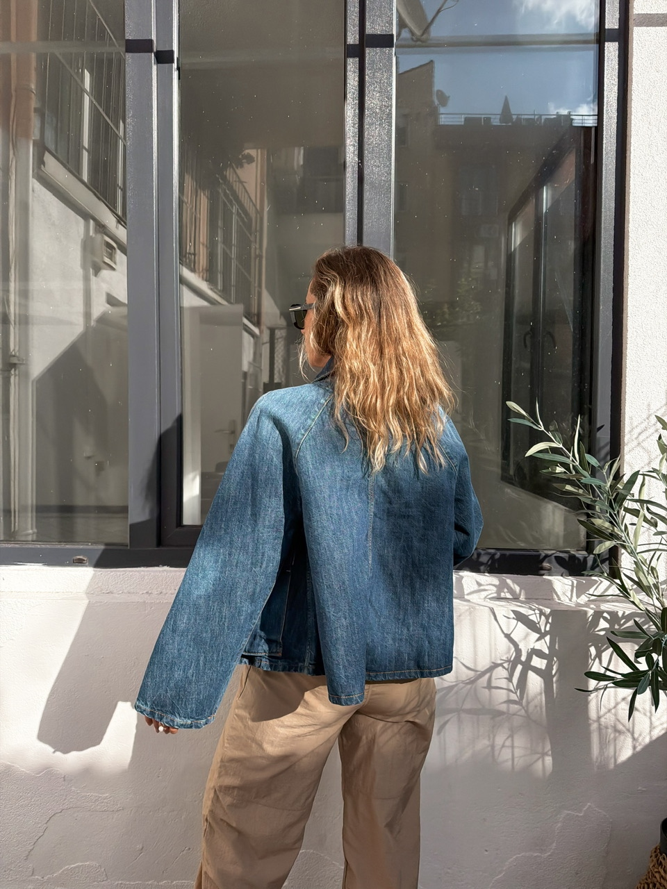 Mavi Geniş Cepli Oversize Orijinal Kot Ceket