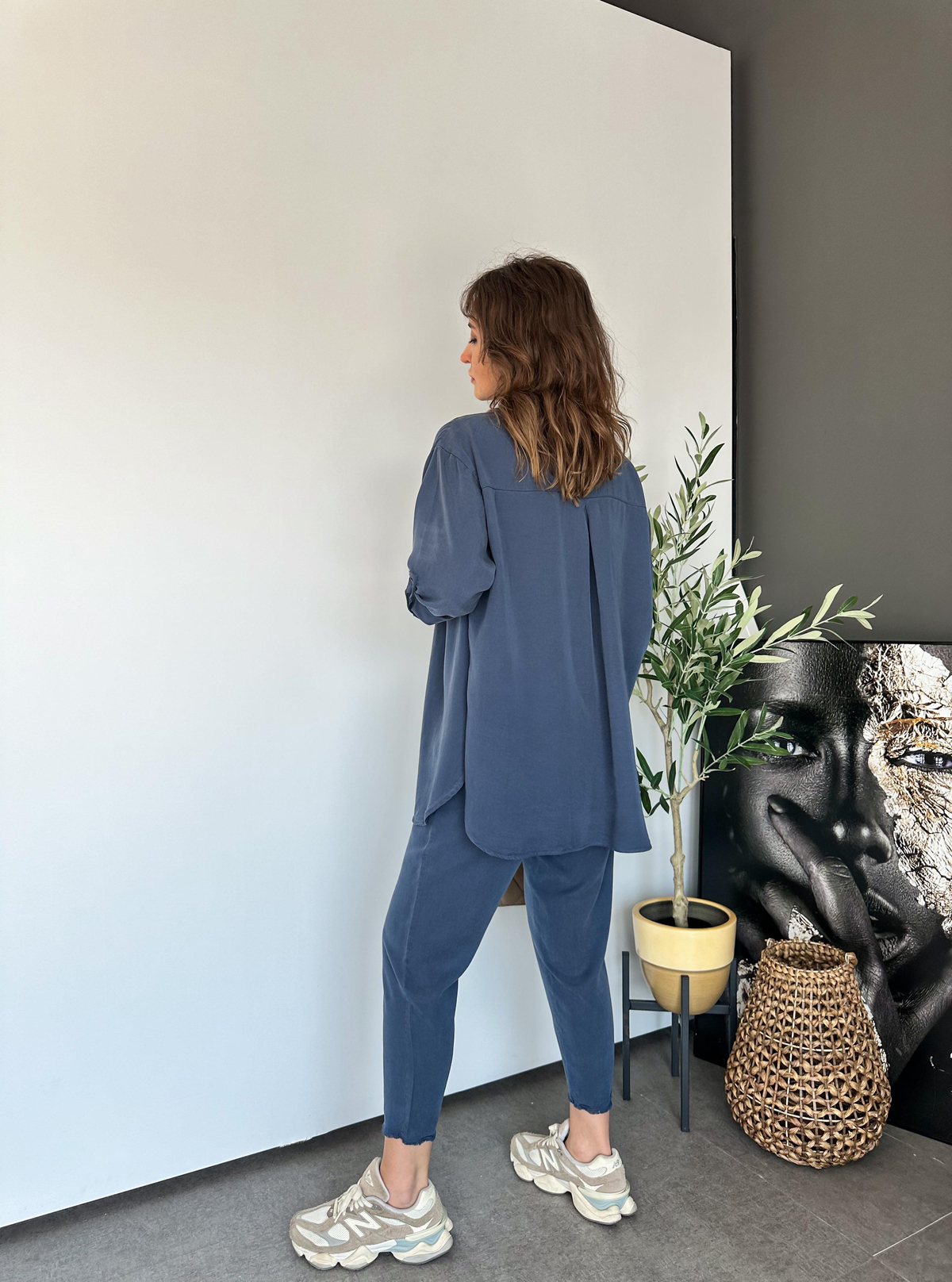 Mavi Gömlekli Cotton Takım