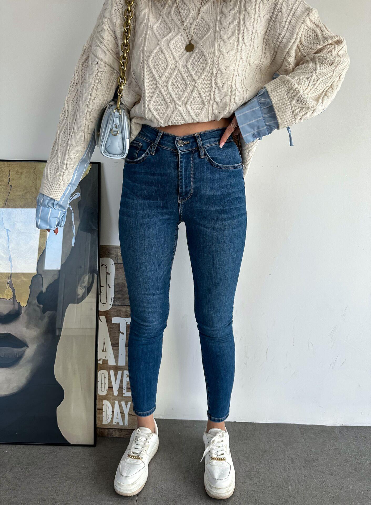 Mavi Likralı Skinny Jean