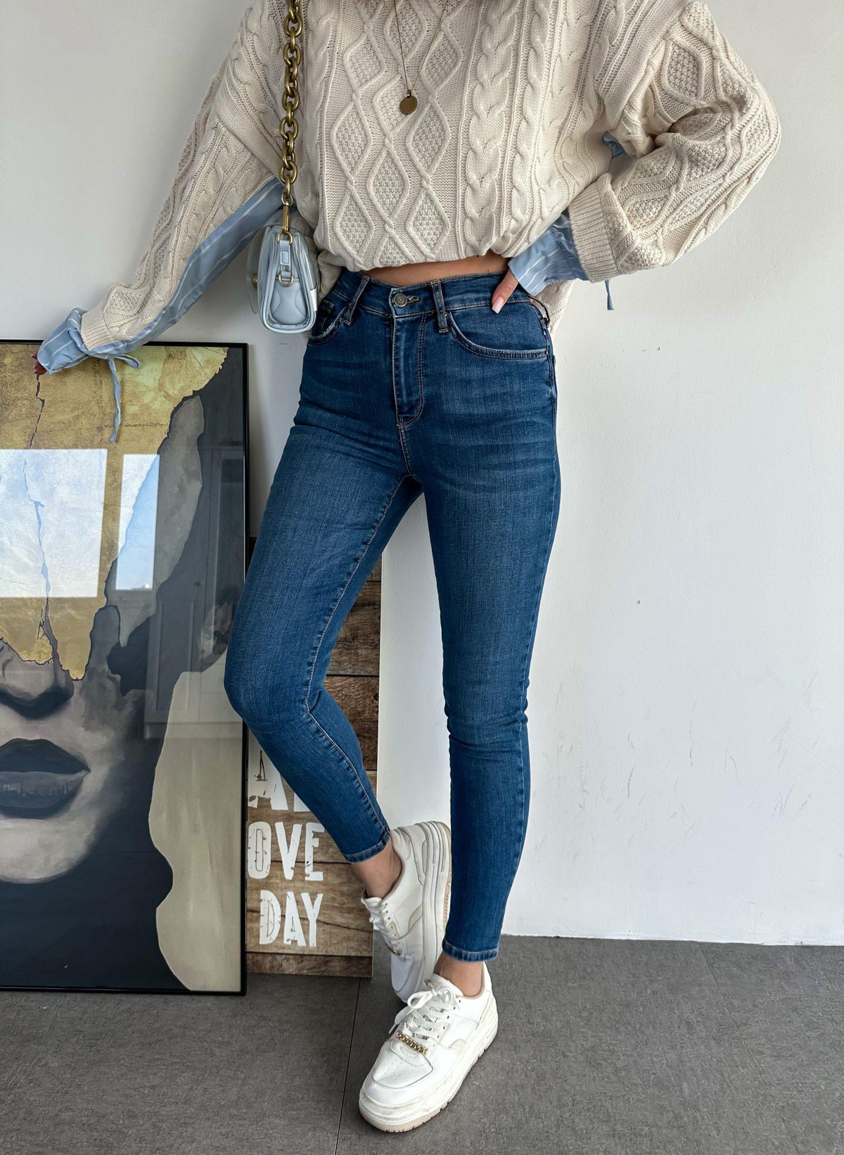 Mavi Likralı Skinny Jean