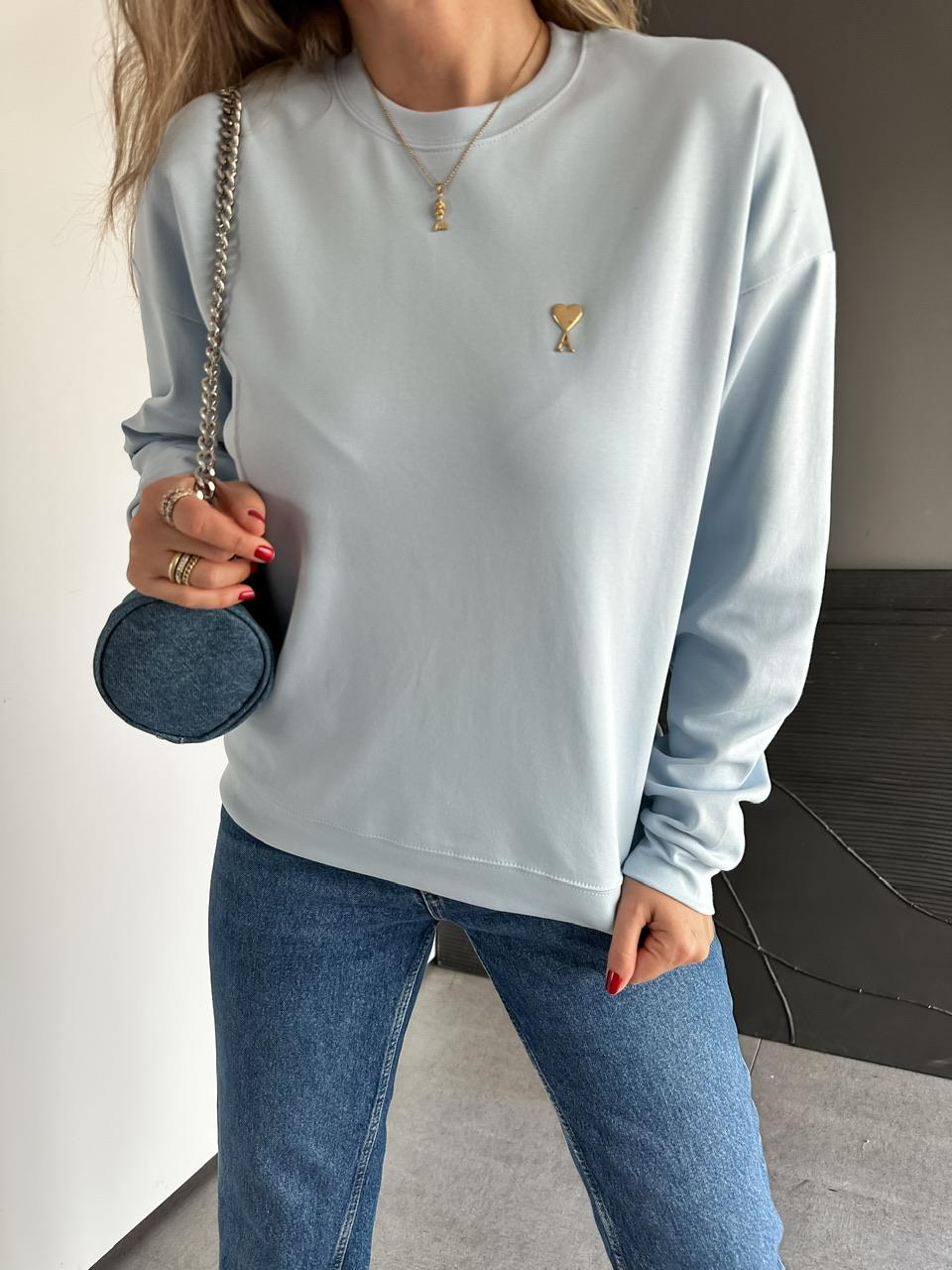 Mavi Logolu Marka Model Sweatshirt