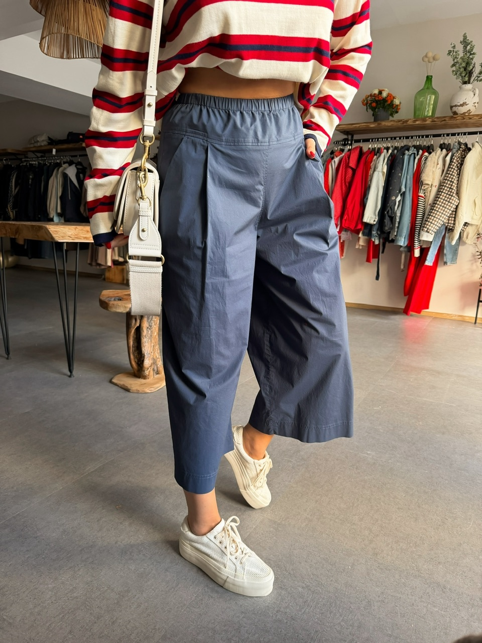 Mavi Orijinal Beli Lastikli Poplin Pantolon