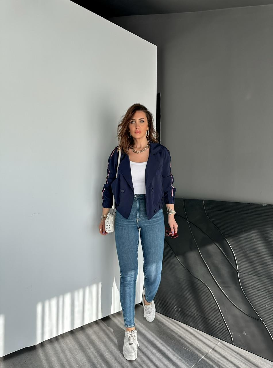 Mavi Taşlanmış Likralı Orijinal Jean