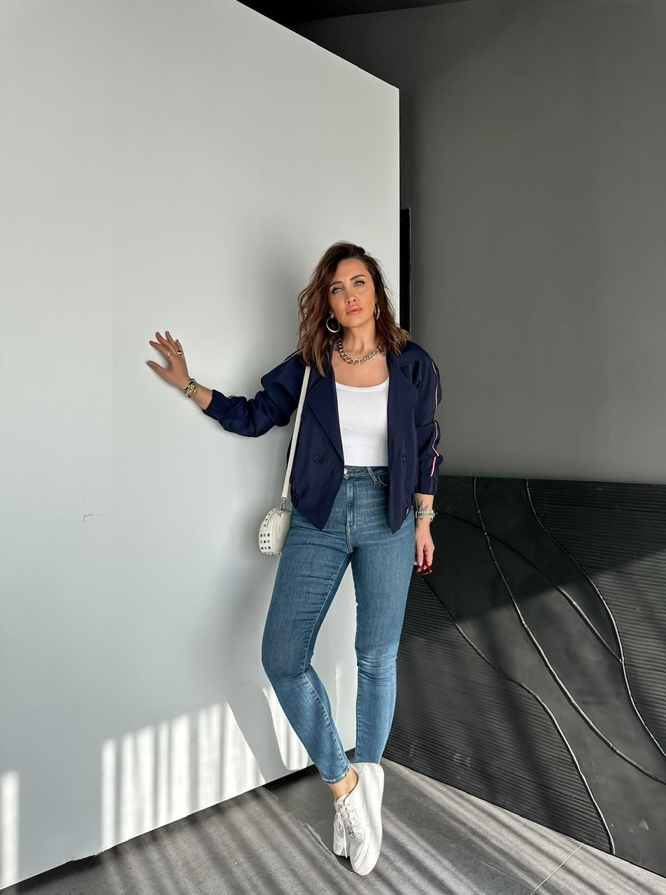 Mavi Taşlanmış Likralı Orijinal Jean