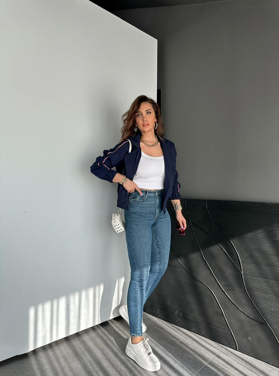 Mavi Taşlanmış Likralı Orijinal Jean
