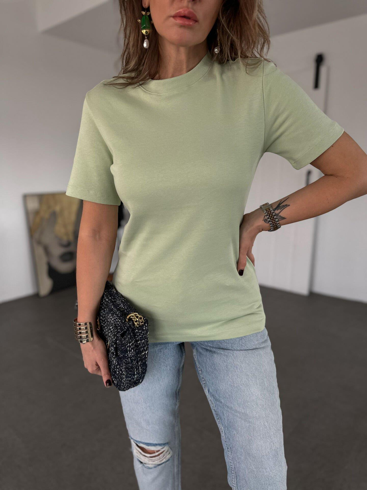 Mint Yeşili Organic Cotton Tshirt