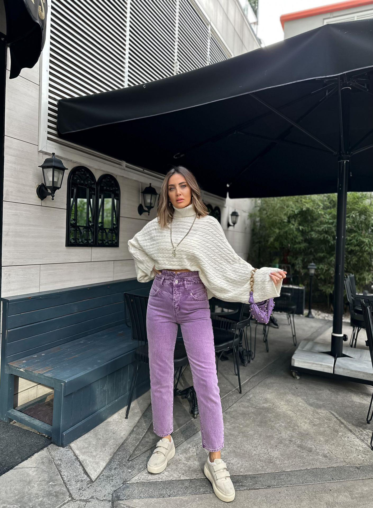 Mor Bel Detaylı Jean