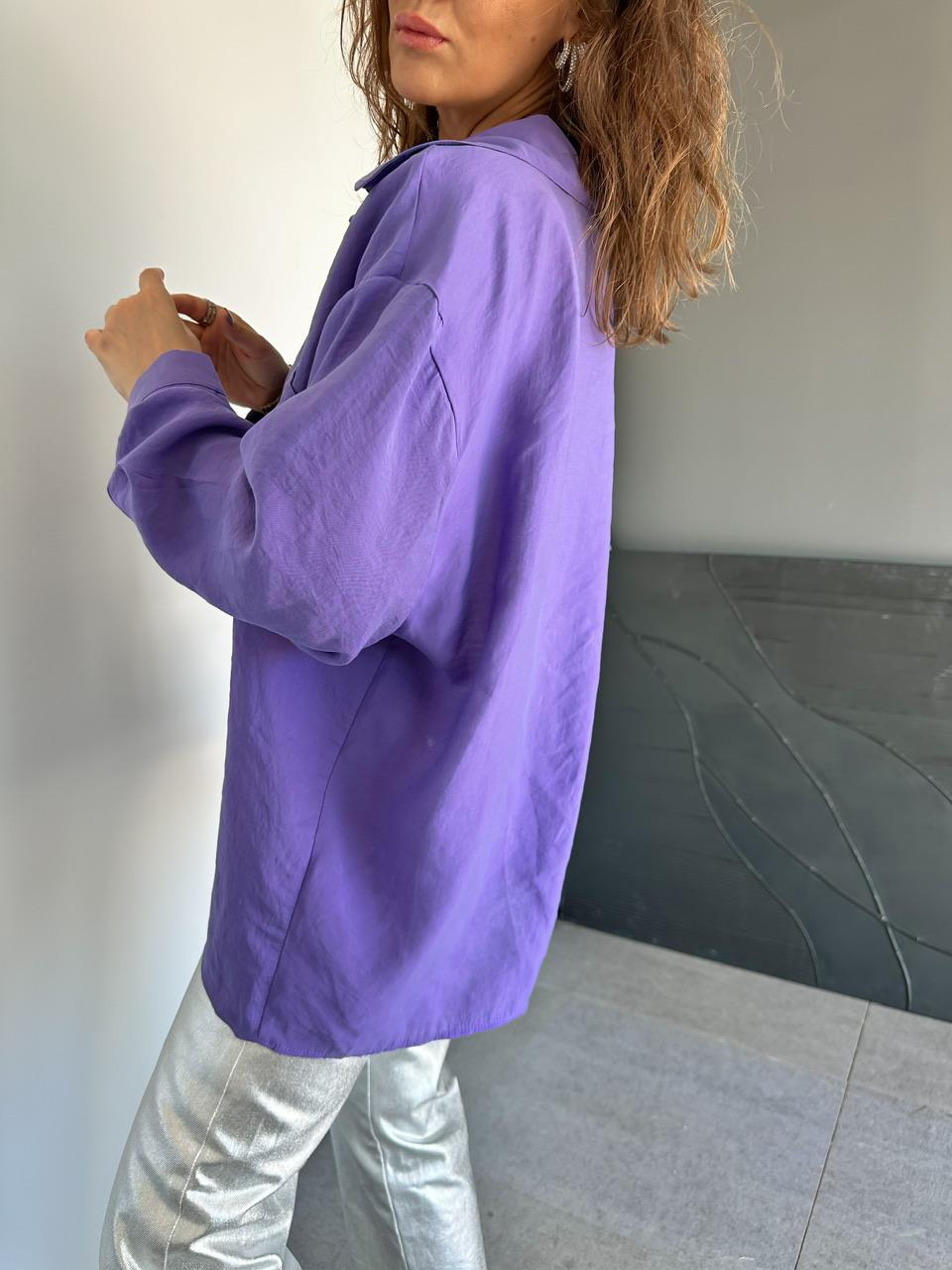 Mor Tek Cepli Salaş Soft Gömlek
