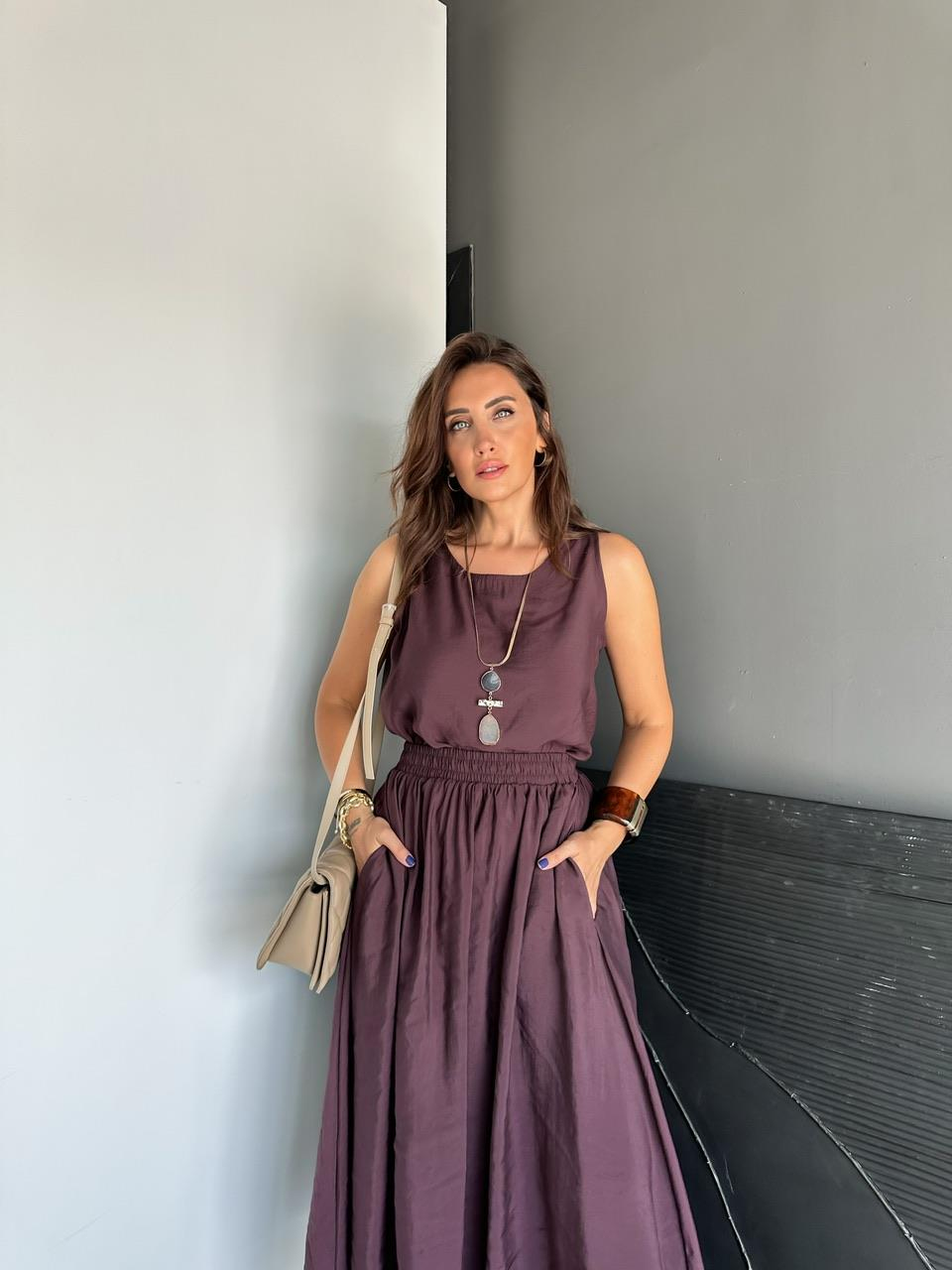 Mürdüm Bluz Etek Soft Takım