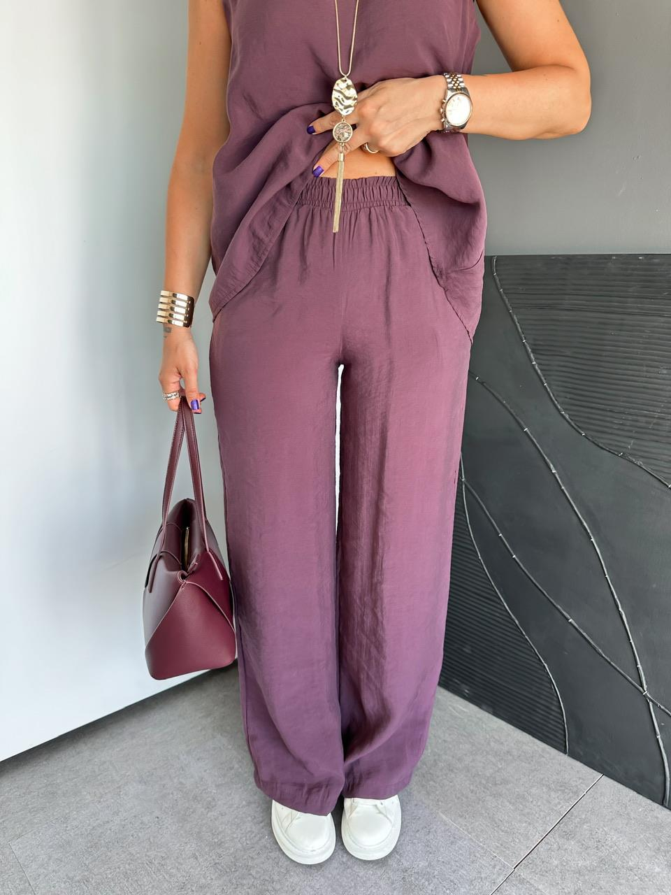 Mürdüm Bluz Pantolon Soft Takım