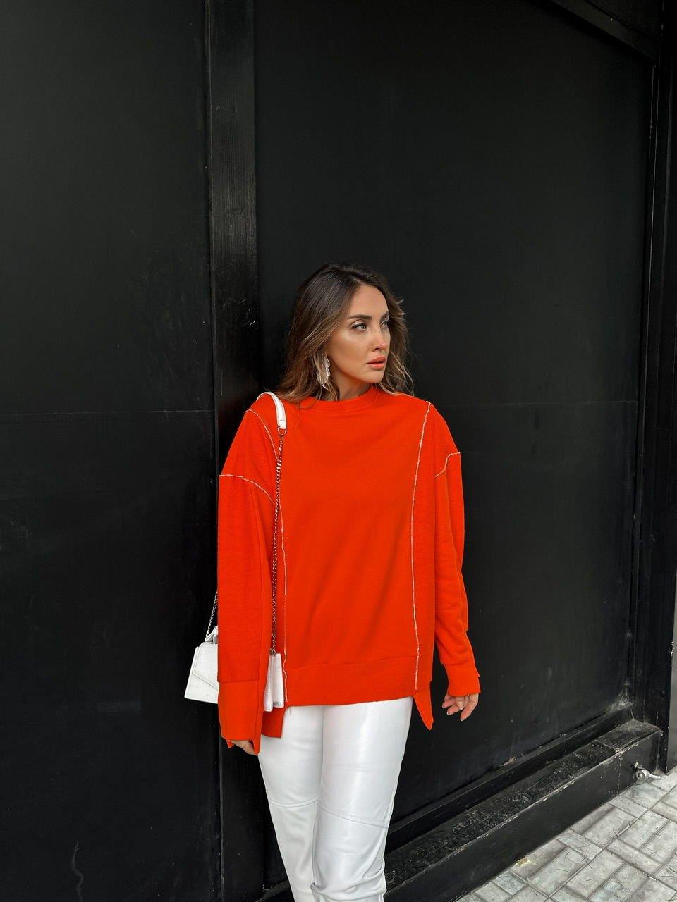 Nar Çiçeği Asimetrik Taşlı Sweatshirt
