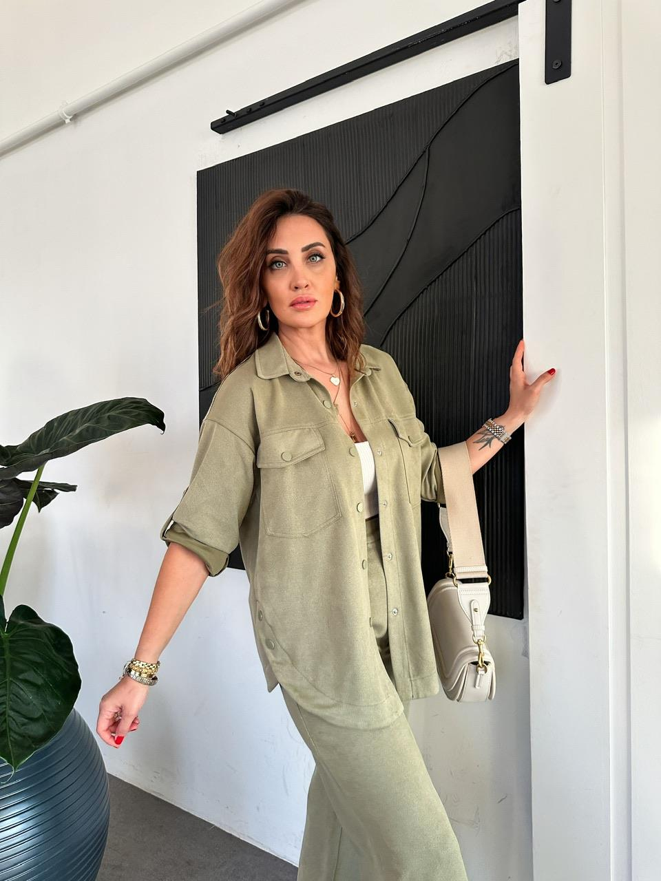 Natural Yeşil Çıtçıt Detaylı Premium Takım