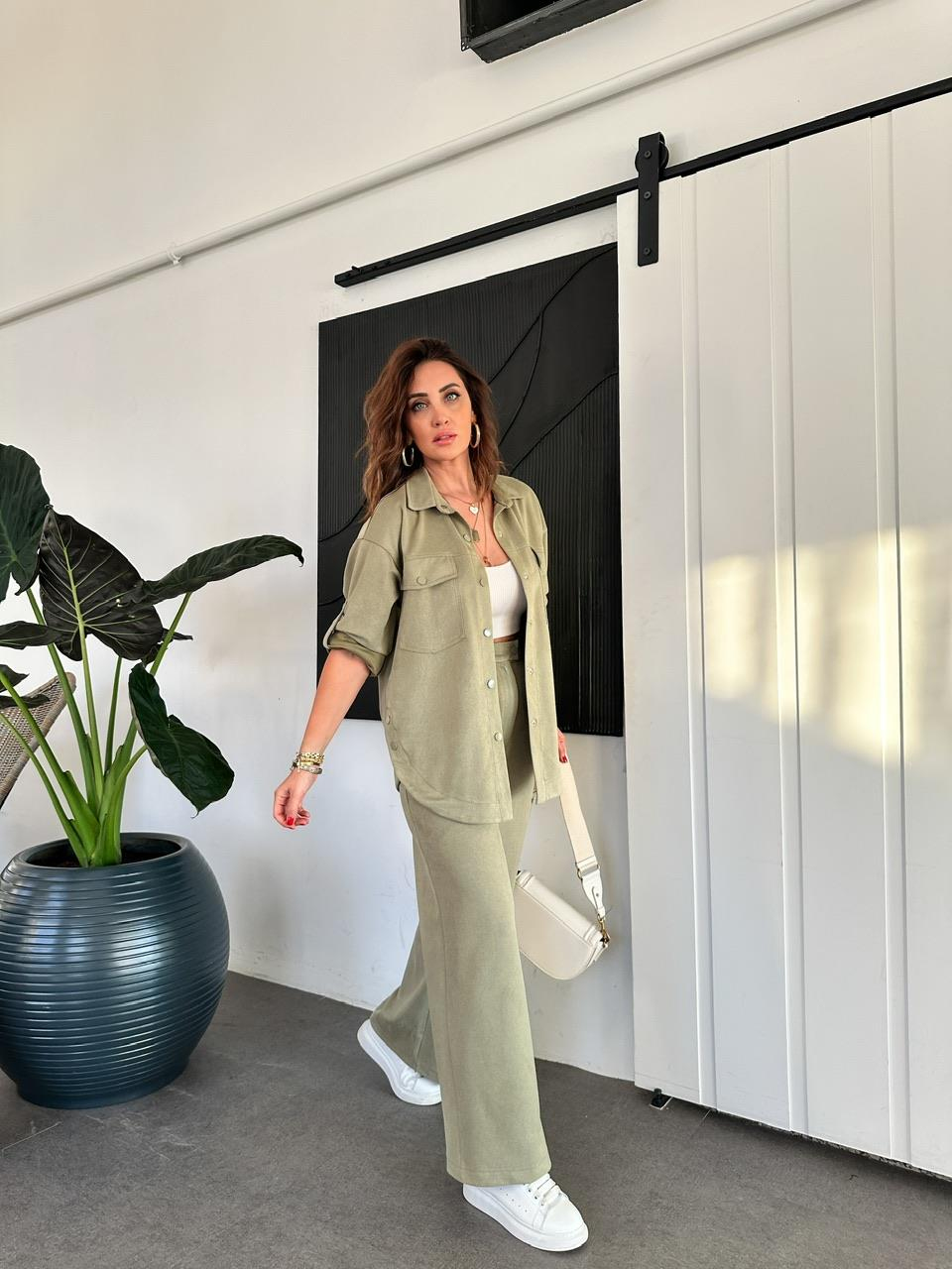 Natural Yeşil Çıtçıt Detaylı Premium Takım