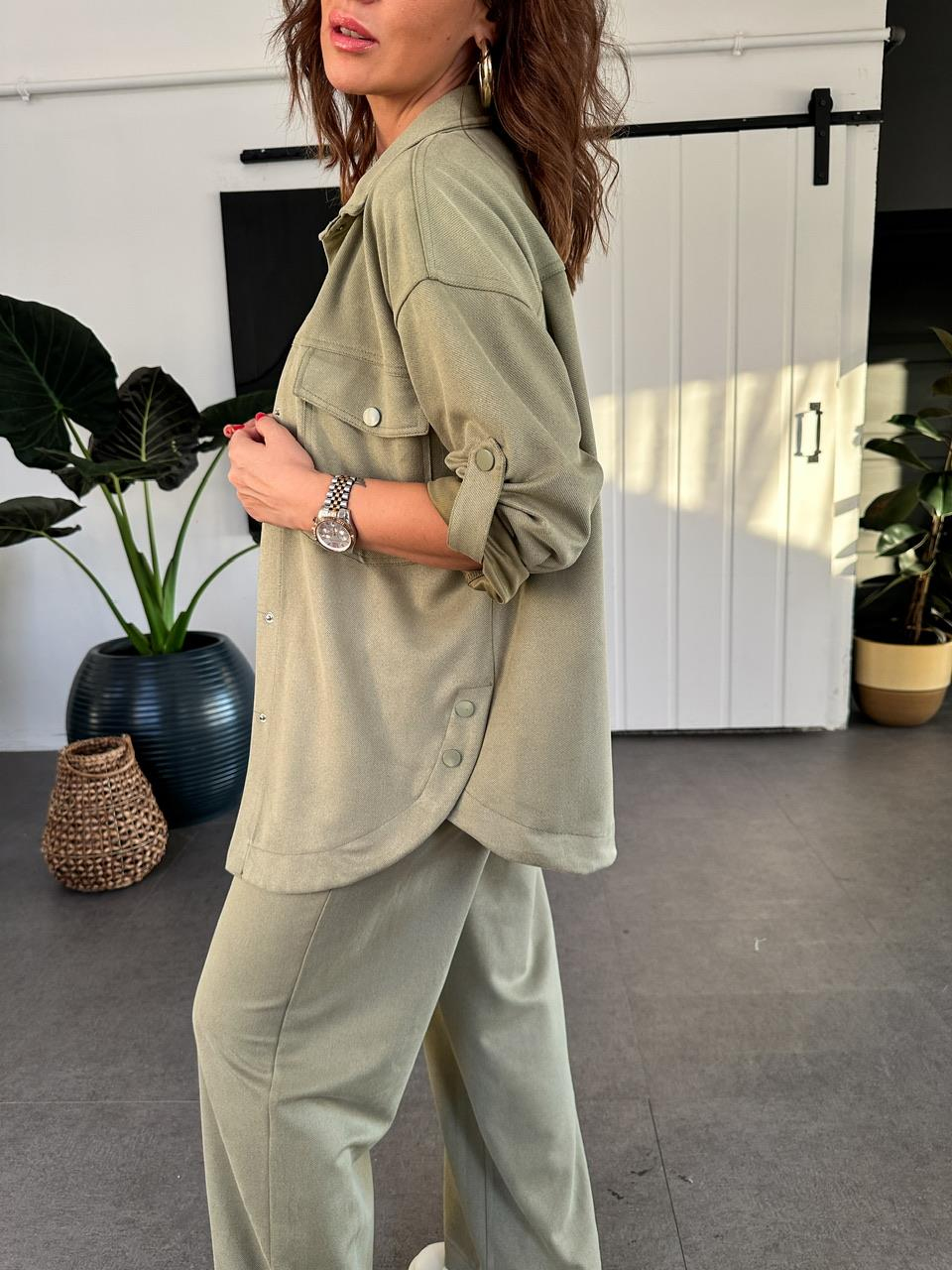 Natural Yeşil Çıtçıt Detaylı Premium Takım