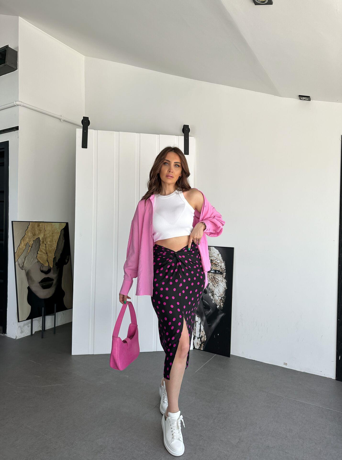 Pembe Cotton Kumaş Gömlek