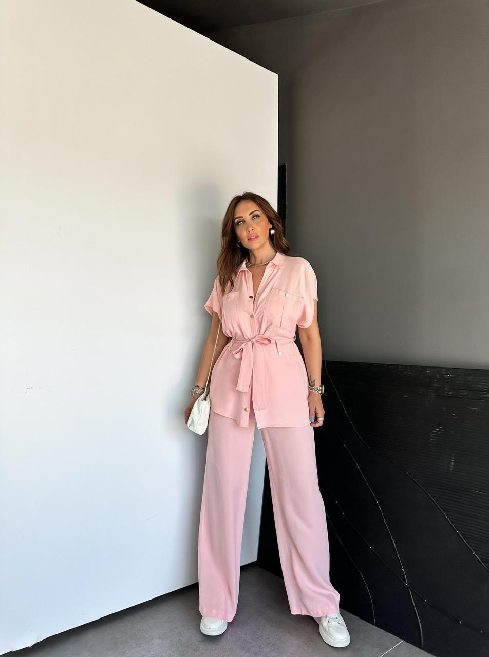 Pembe Gold Çıtçıtlı Kuşaklı Takım