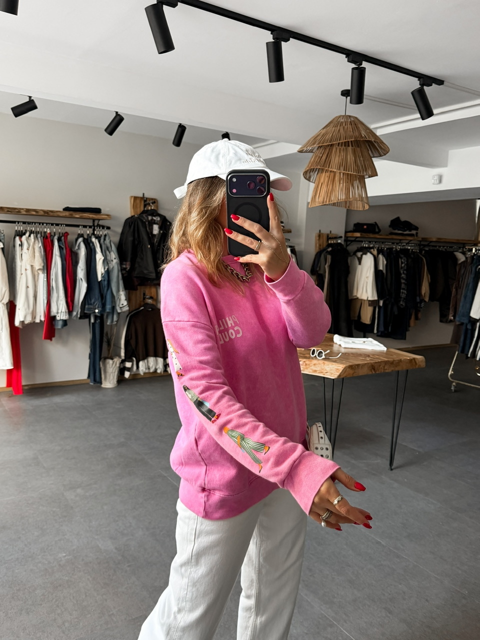 Pembe Phılıppo Yıkamalı Sweatshirt