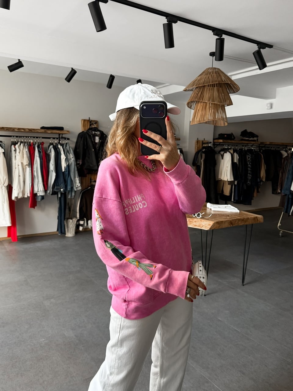 Pembe Phılıppo Yıkamalı Sweatshirt