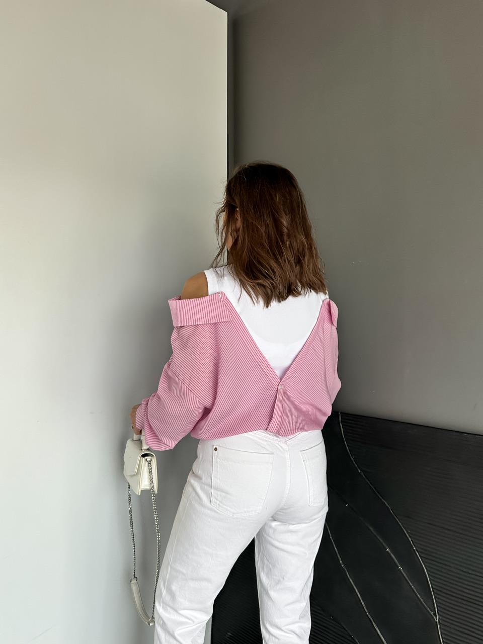 Pembe Triko Atletli Tasarım Gömlek