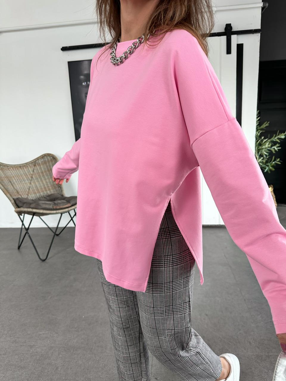 Pembe Yanı Yırtmaçlı Sweatshirt