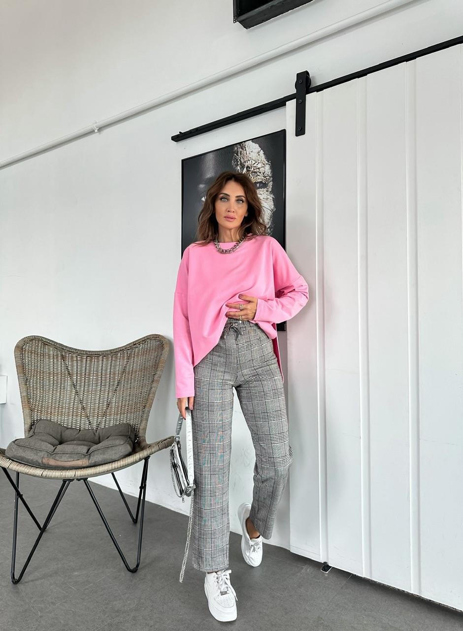Pembe Yanı Yırtmaçlı Sweatshirt
