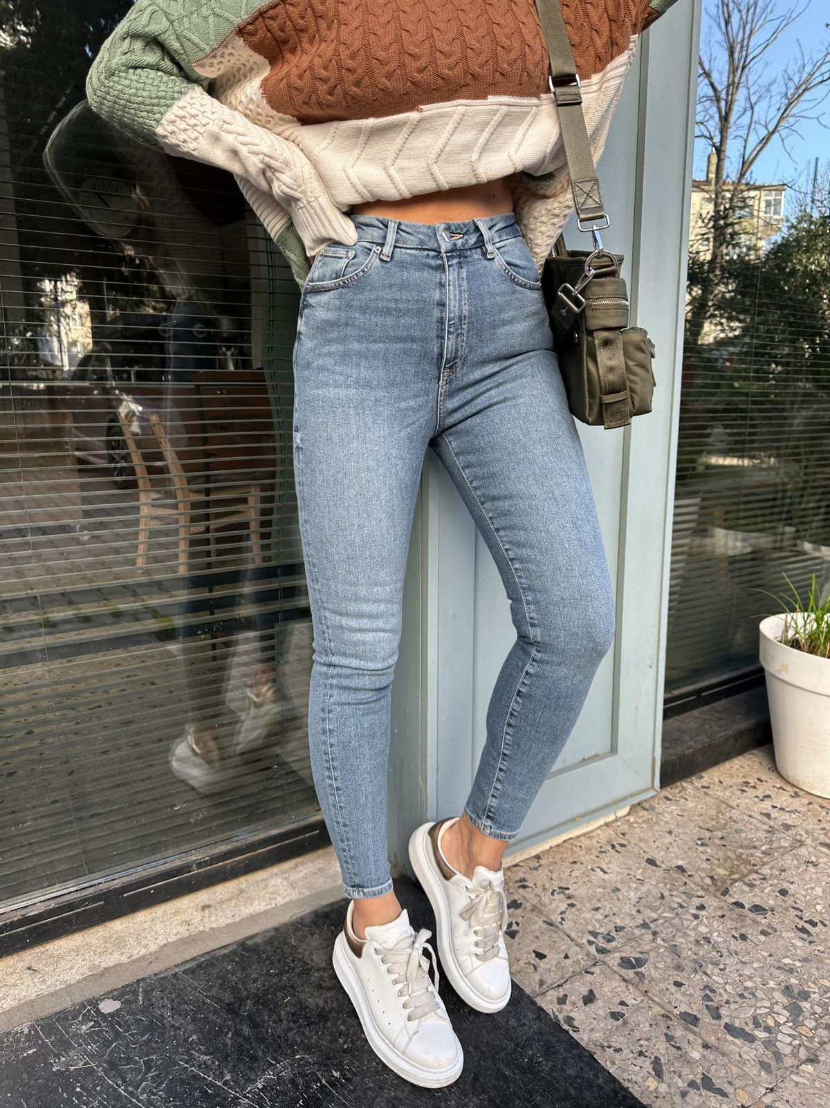 Premium Yüksek Bel Likralı Jean
