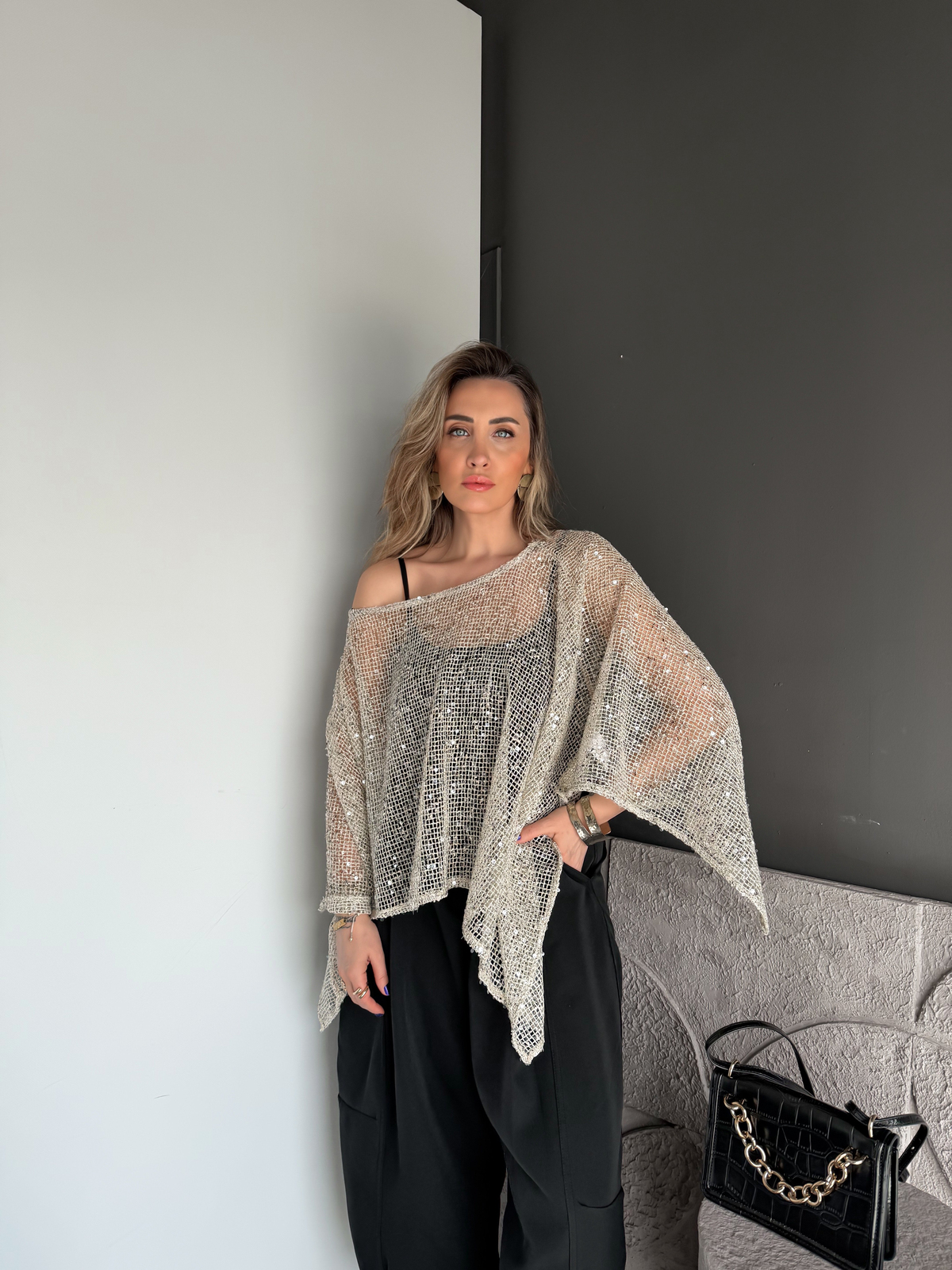 Pullu Atletli Pelerin Bluz