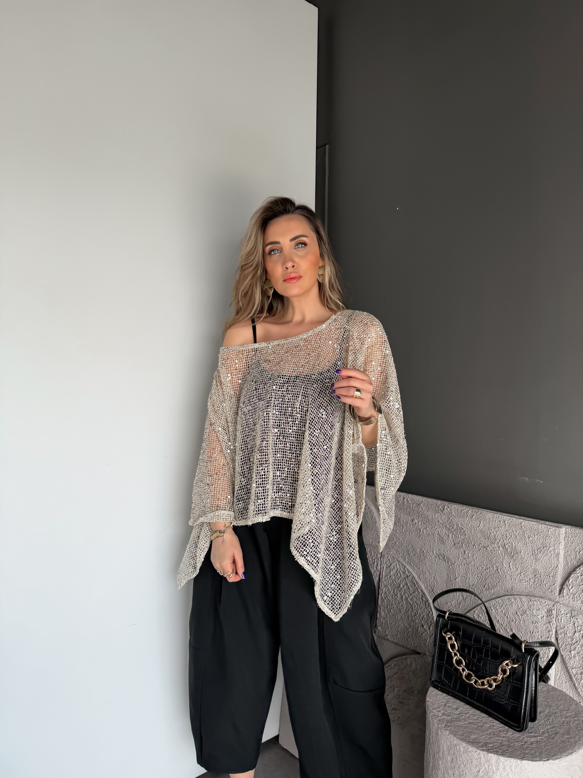 Pullu Atletli Pelerin Bluz