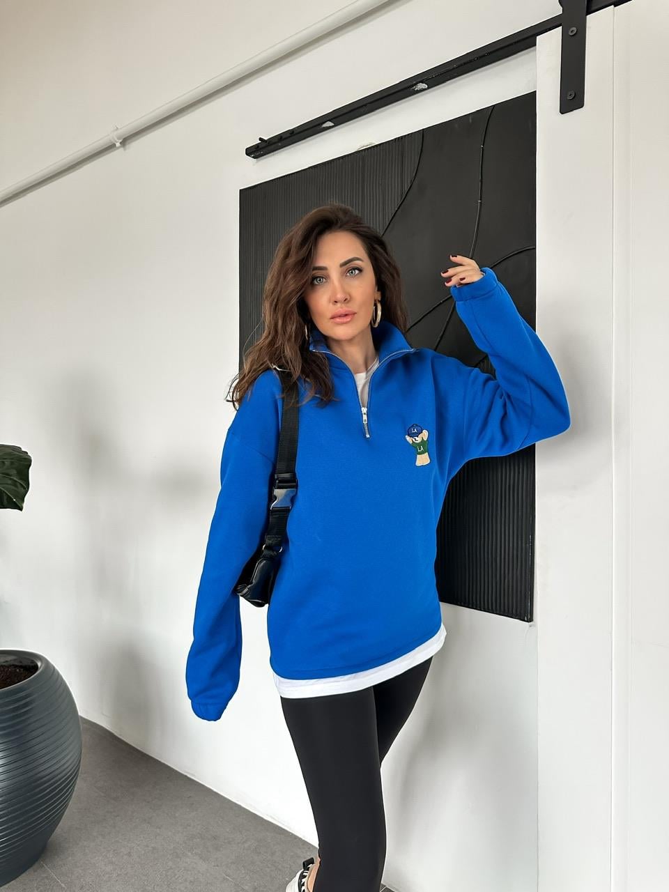 Saks Mavisi LA Ayıcıklı Sweatshirt