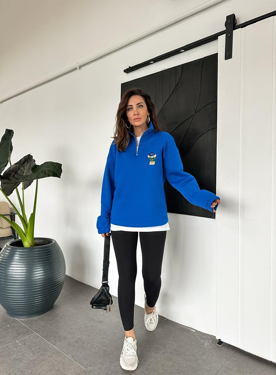 Saks Mavisi LA Ayıcıklı Sweatshirt