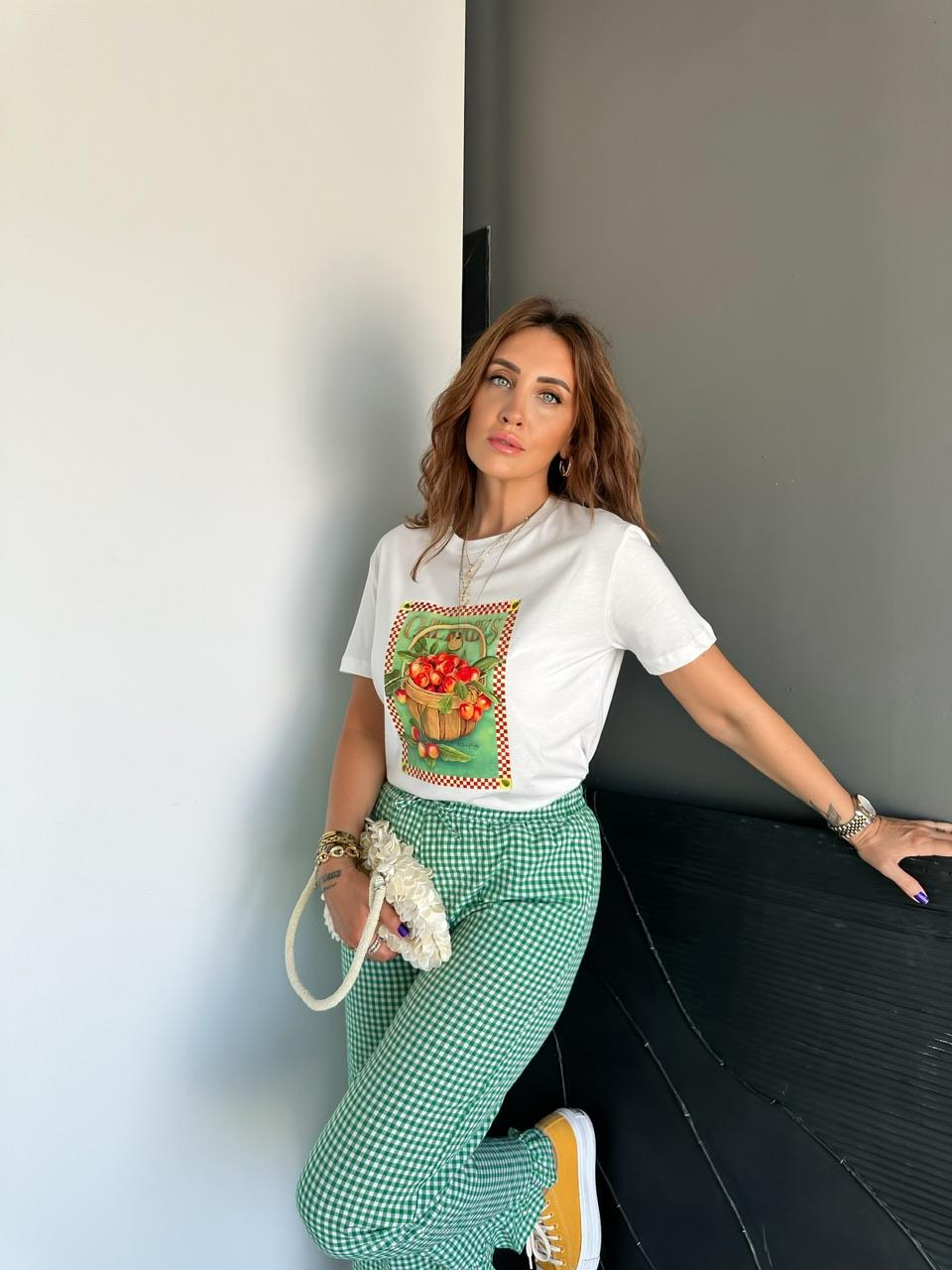 Sepet Cherries Baskılı Tshirt