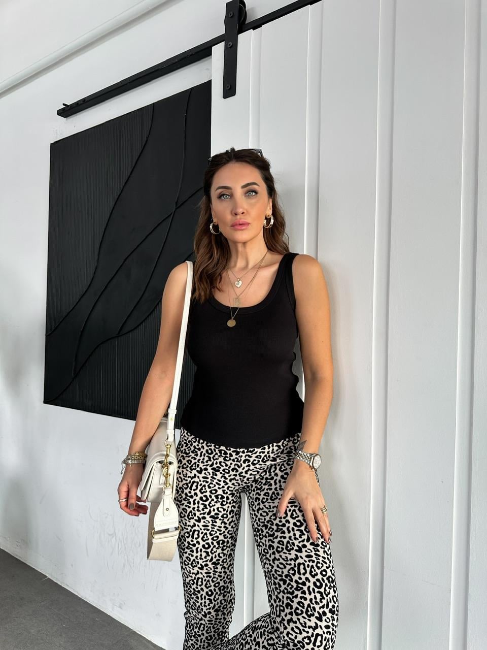 Siyah Askılı Fitilli Atlet