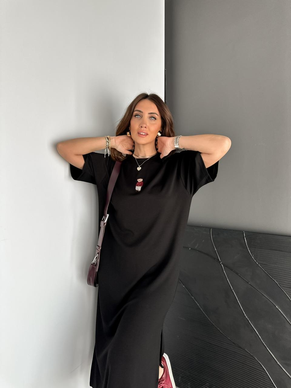 Siyah Ayıcıklı Modal Basic Elbise
