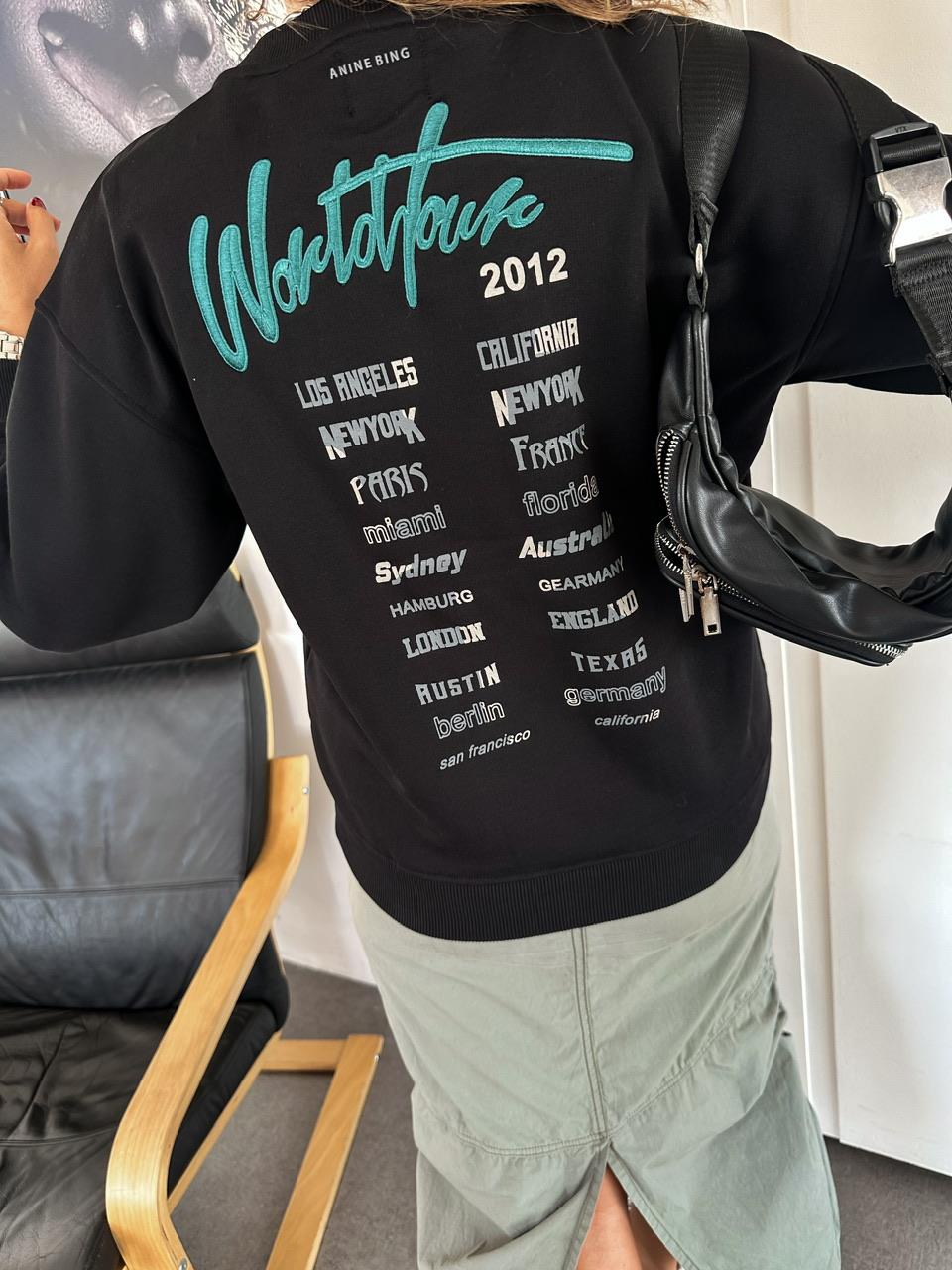 Siyah Bing Kaplan Baskılı Sweatshirt