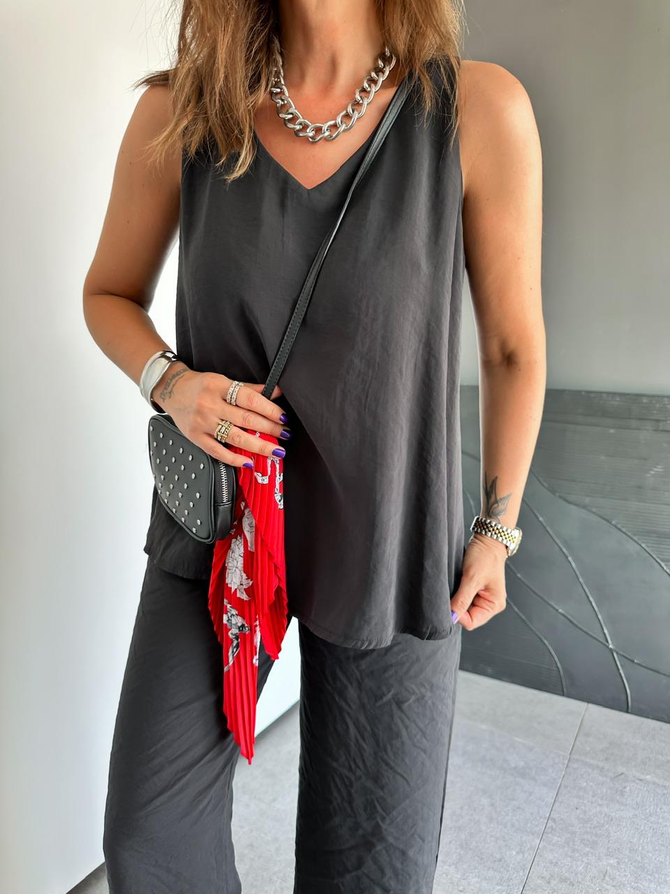Siyah Bluz Pantolon Soft Takım