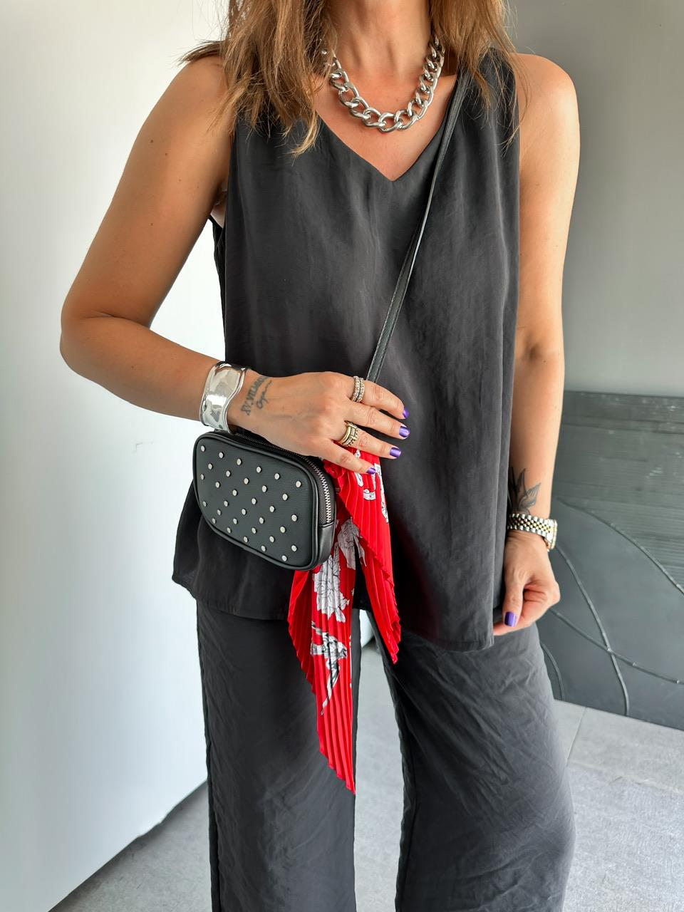 Siyah Bluz Pantolon Soft Takım