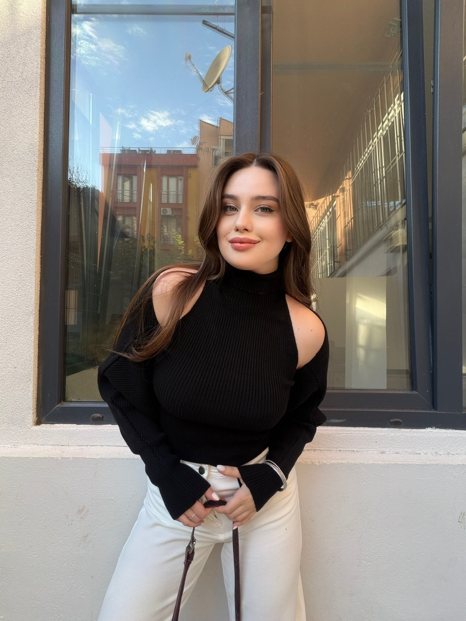 Siyah Bolerolu Balıkçı Yaka Triko Bluz