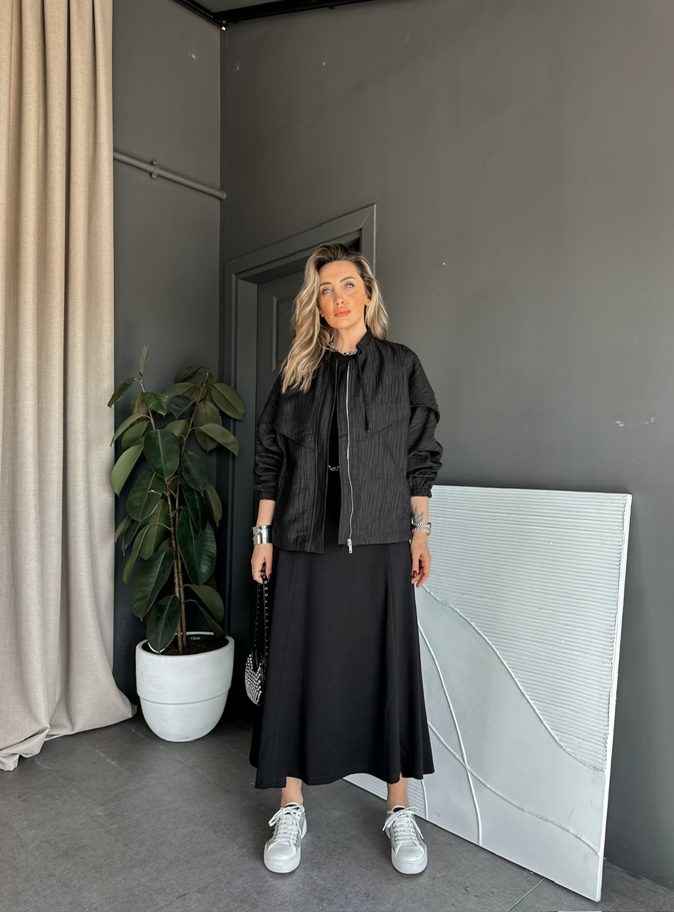 Siyah Ceket Elbise Premium Takım