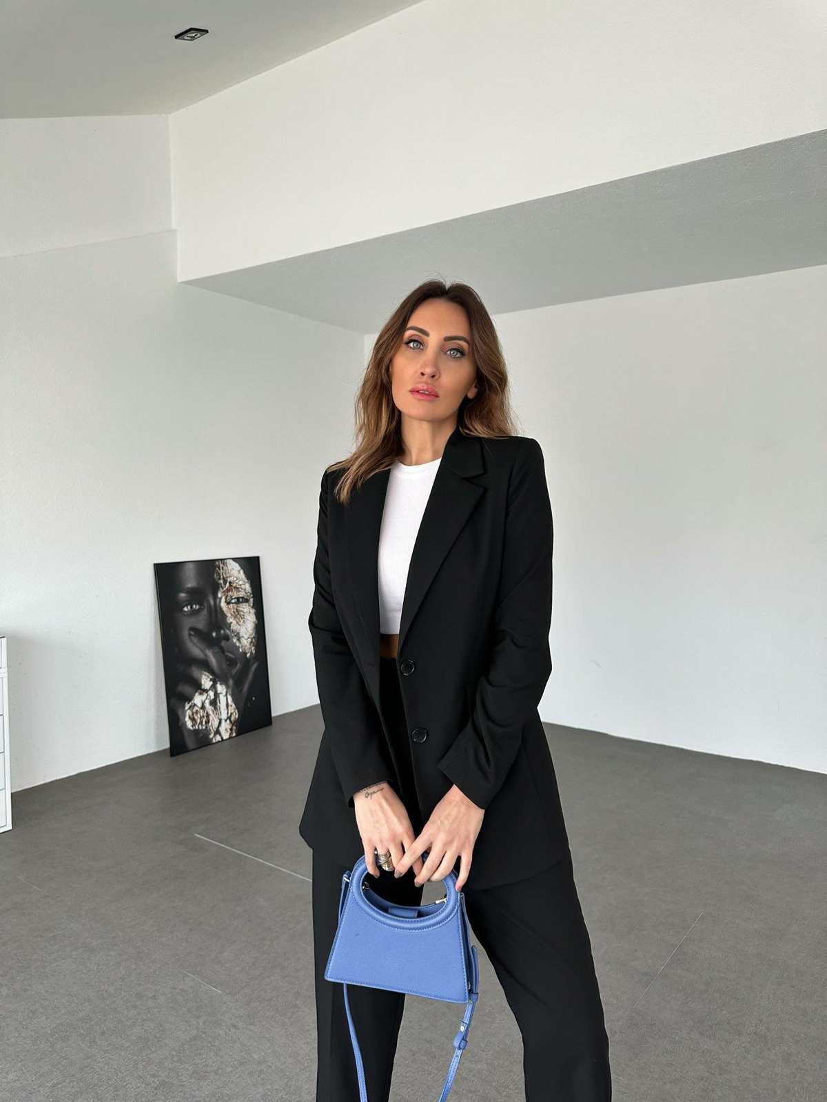 Siyah Çift Düğmeli Takım