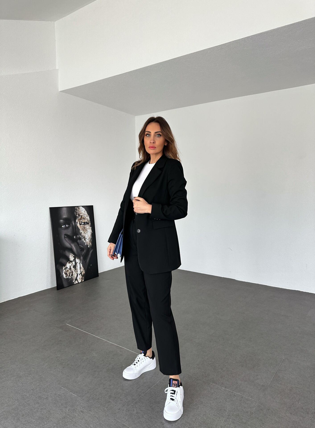 Siyah Çift Düğmeli Takım