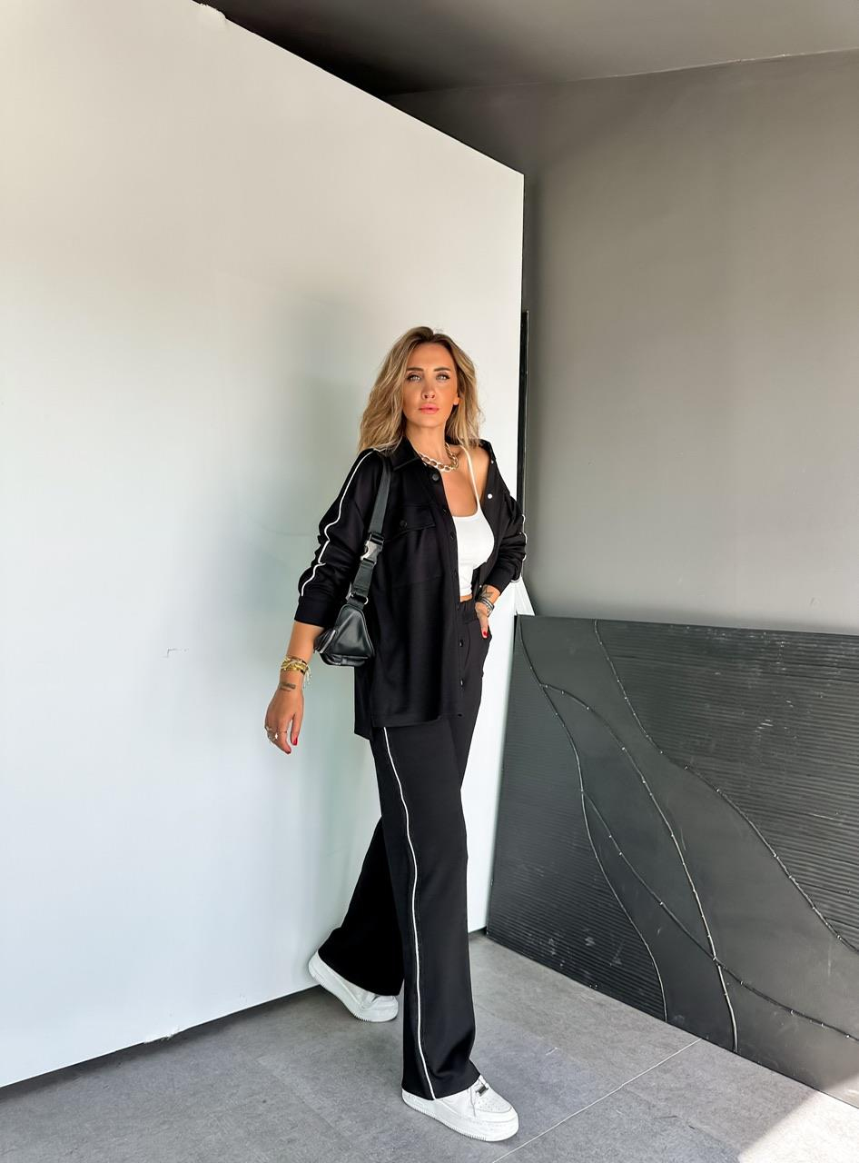 Siyah Çıtçıtlı Biyeli Modal Takım