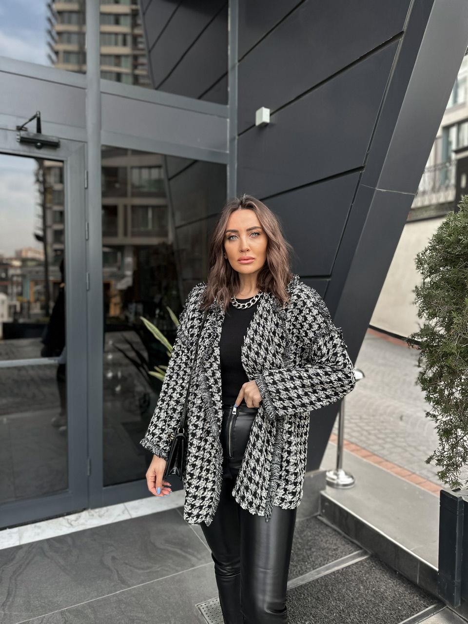 Siyah Ekose Şal Yaka Tüvit Ceket