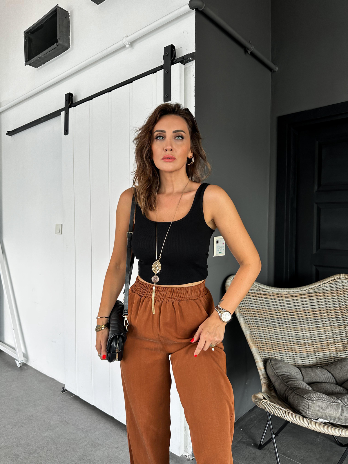Siyah Fitilli Pamuk Atlet