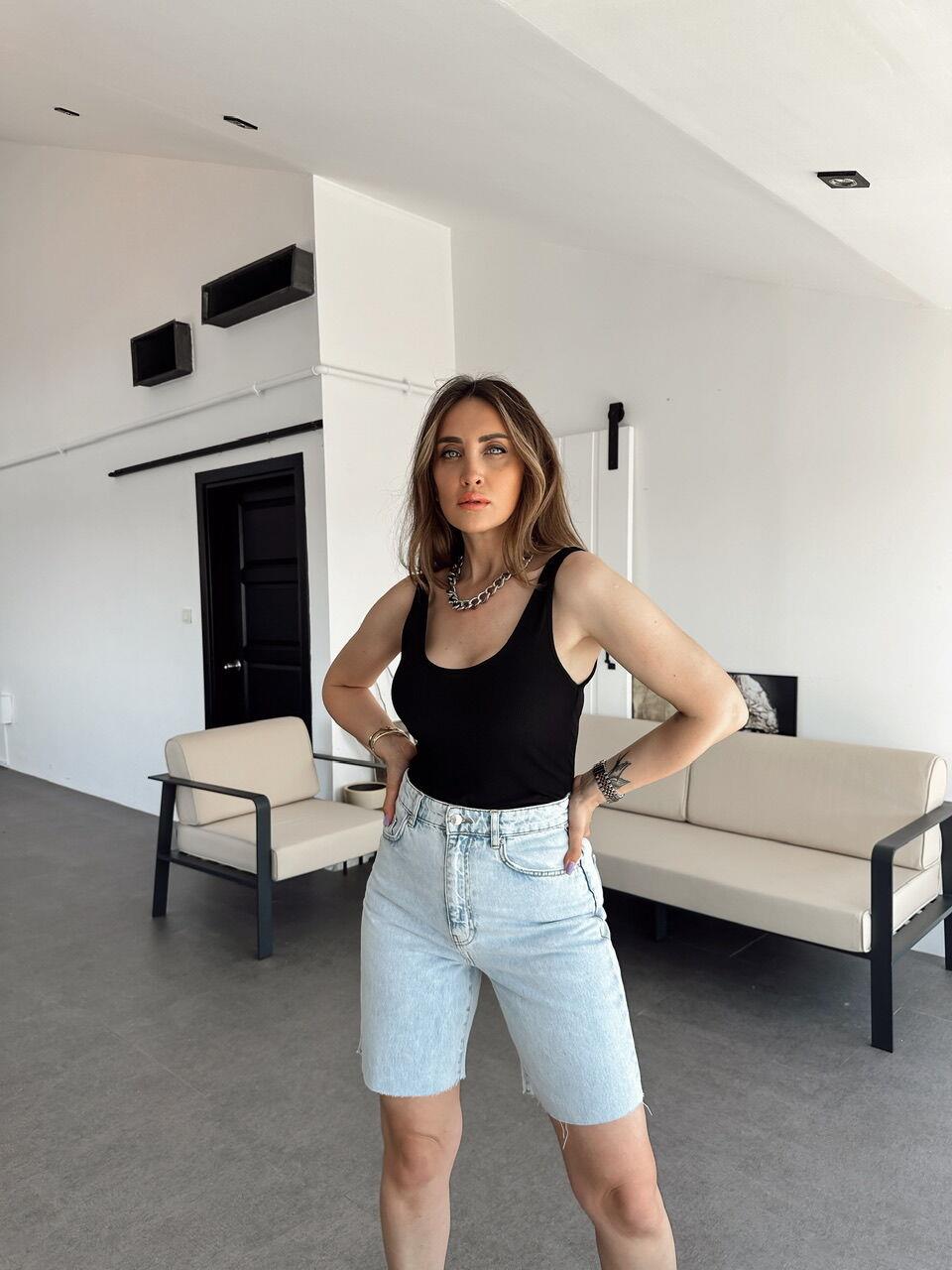Siyah Kalın Askılı Bluz