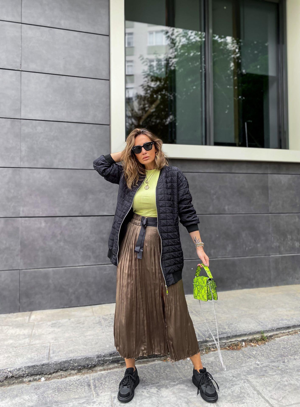 Siyah Kapitone Basic Ceket
