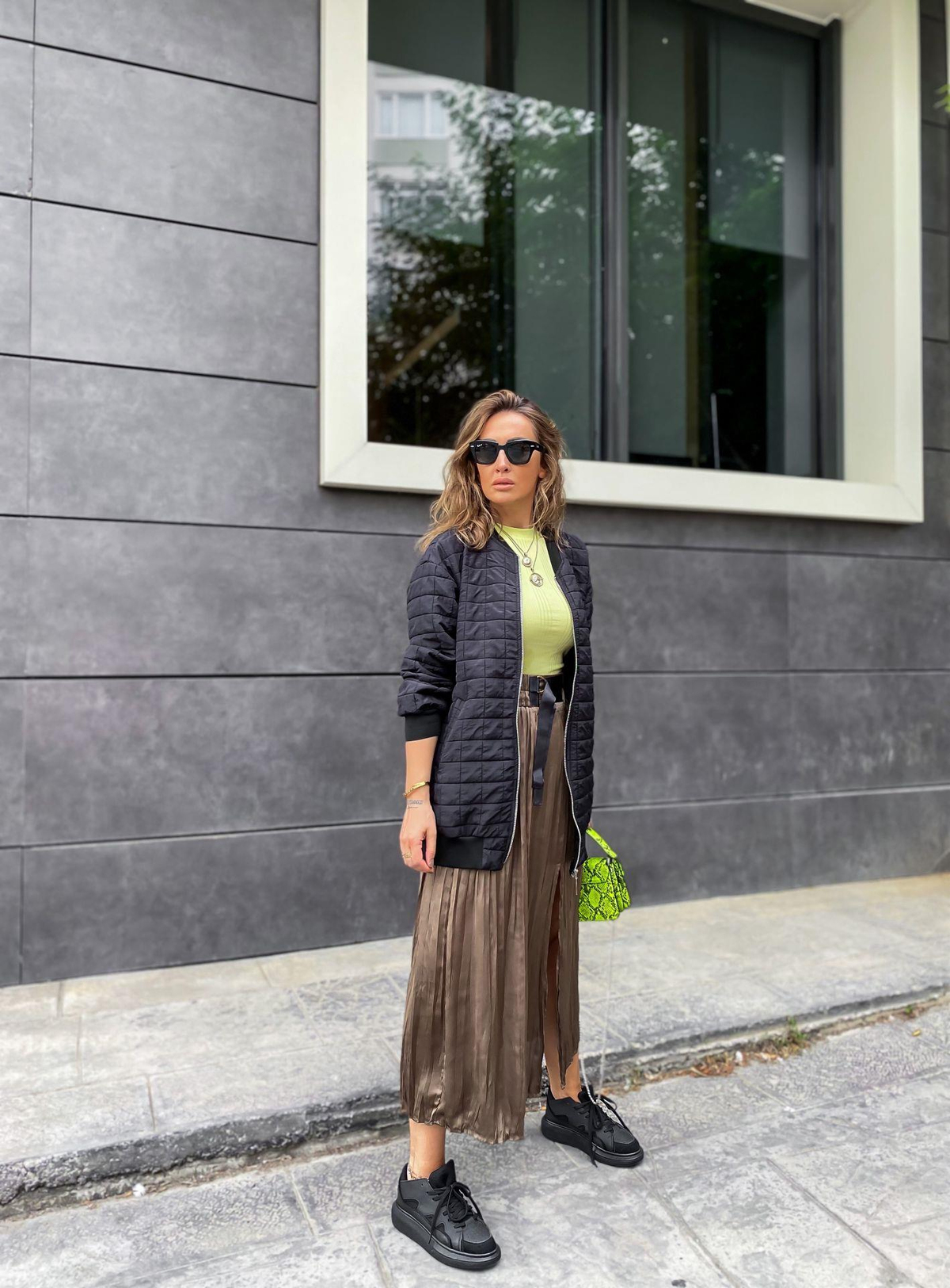 Siyah Kapitone Basic Ceket