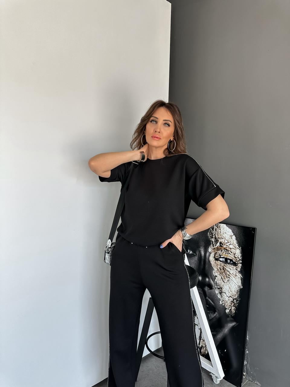 Siyah Kenarı Zincirli Premium Takım