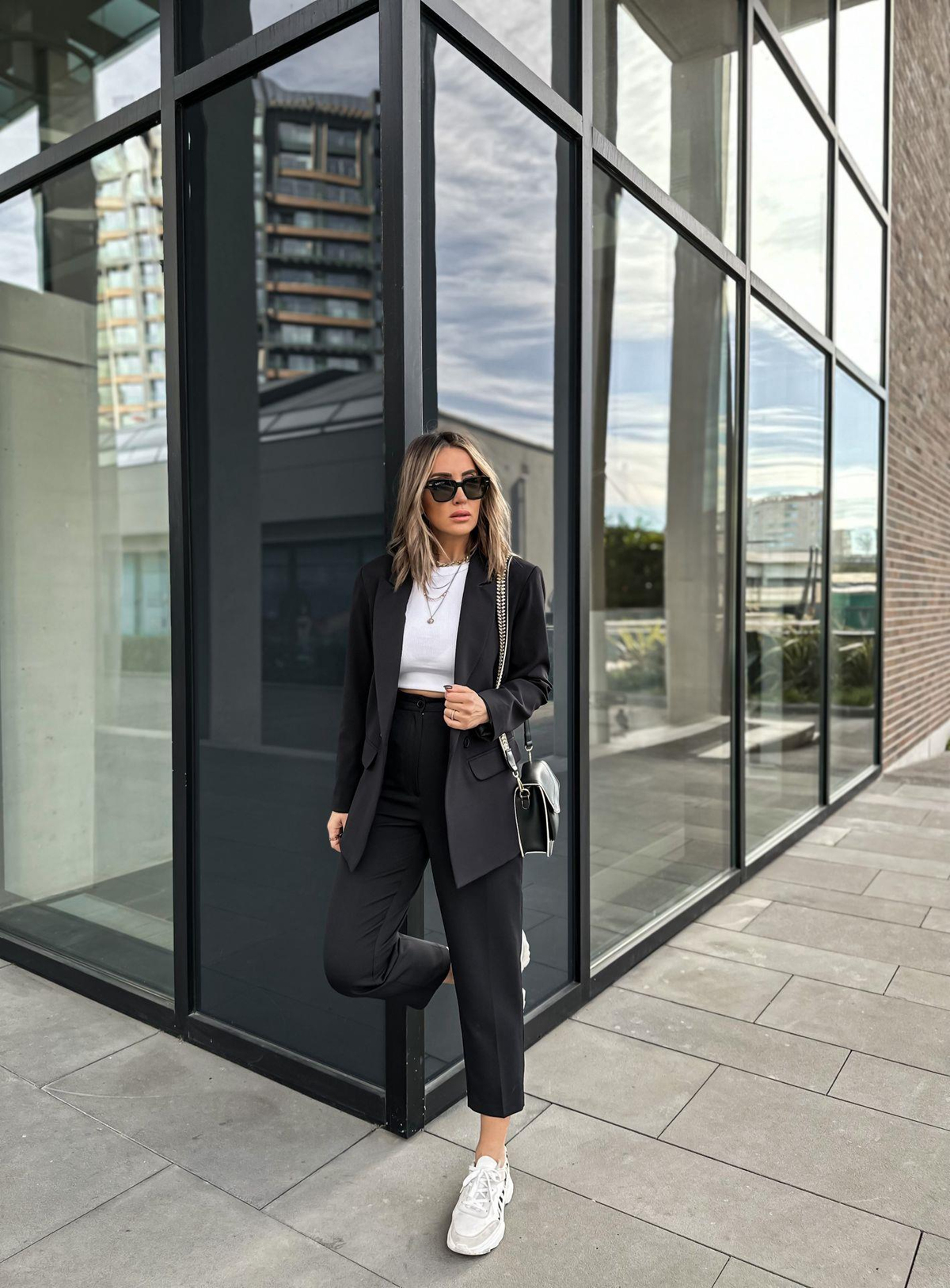 Siyah Kruvaze Blazer Ceket